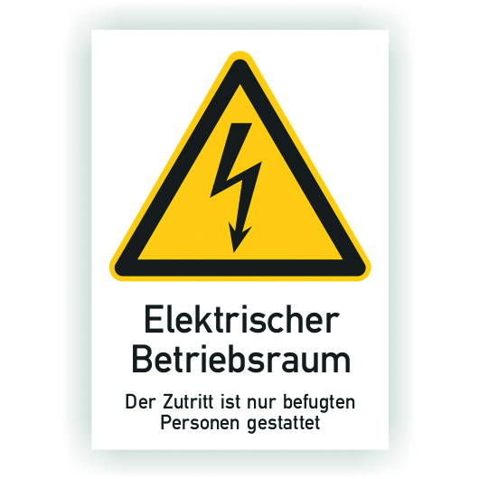 Foto of  Waarschuwingssymbool voor elektrotechniek kunststof  