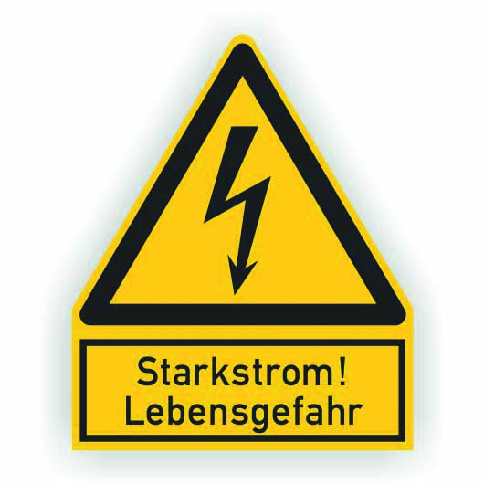 Foto of  Waarschuwingsbord "Starkstrom Lebensgefahr" folie  