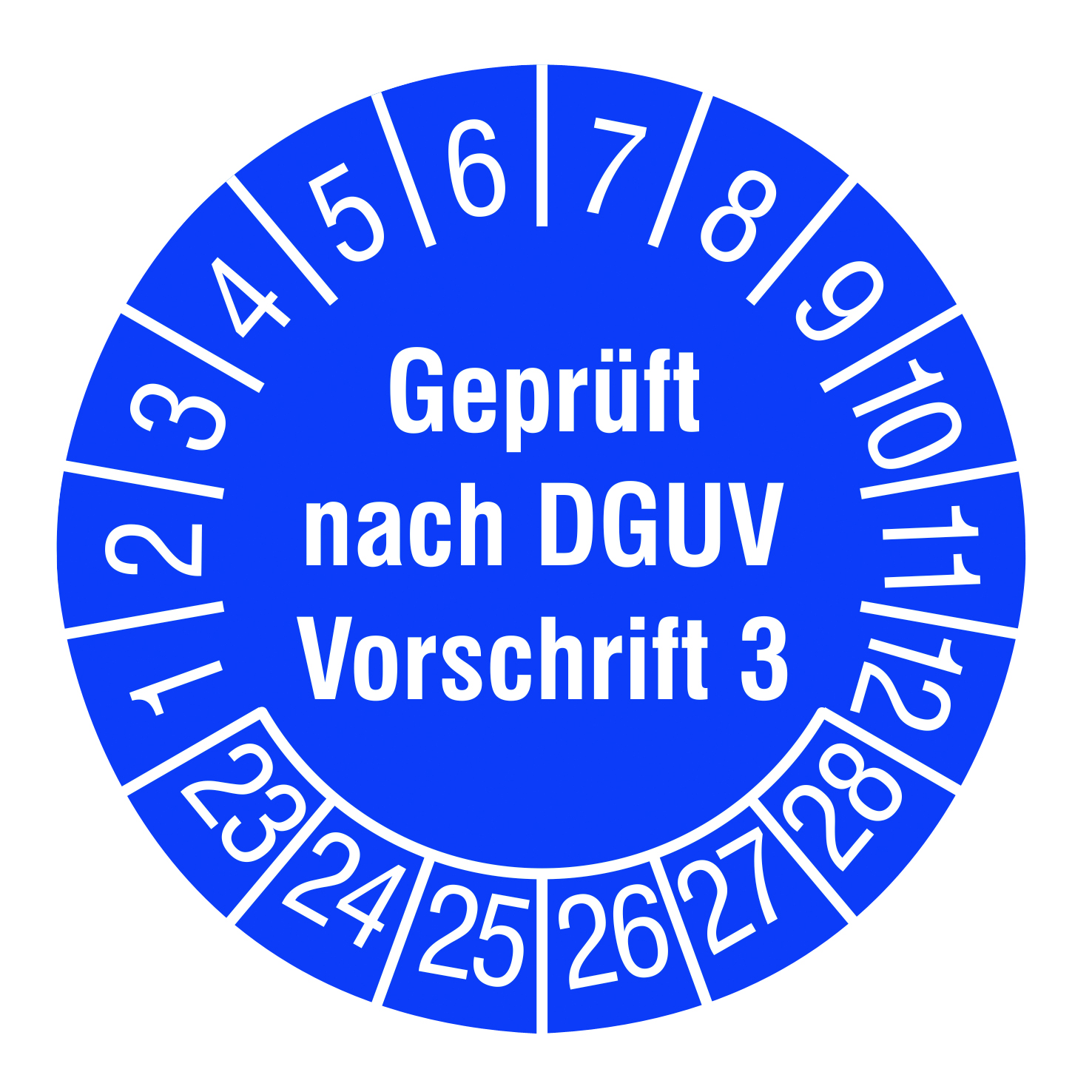 Foto of  Kabelkeuringsvignet ''Geprüft nach DGUV V3 2023'', Blauw 