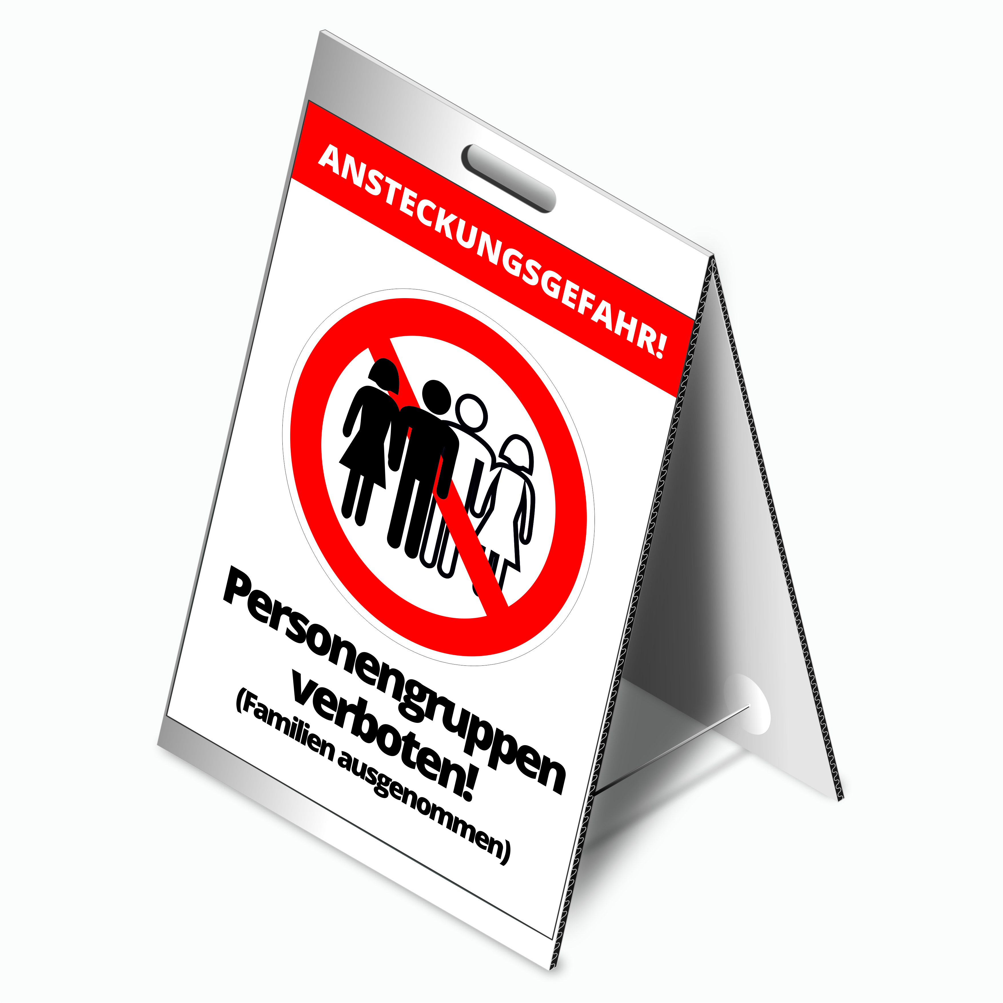 Foto of  Stoepbord “Groepen personen verboden” 