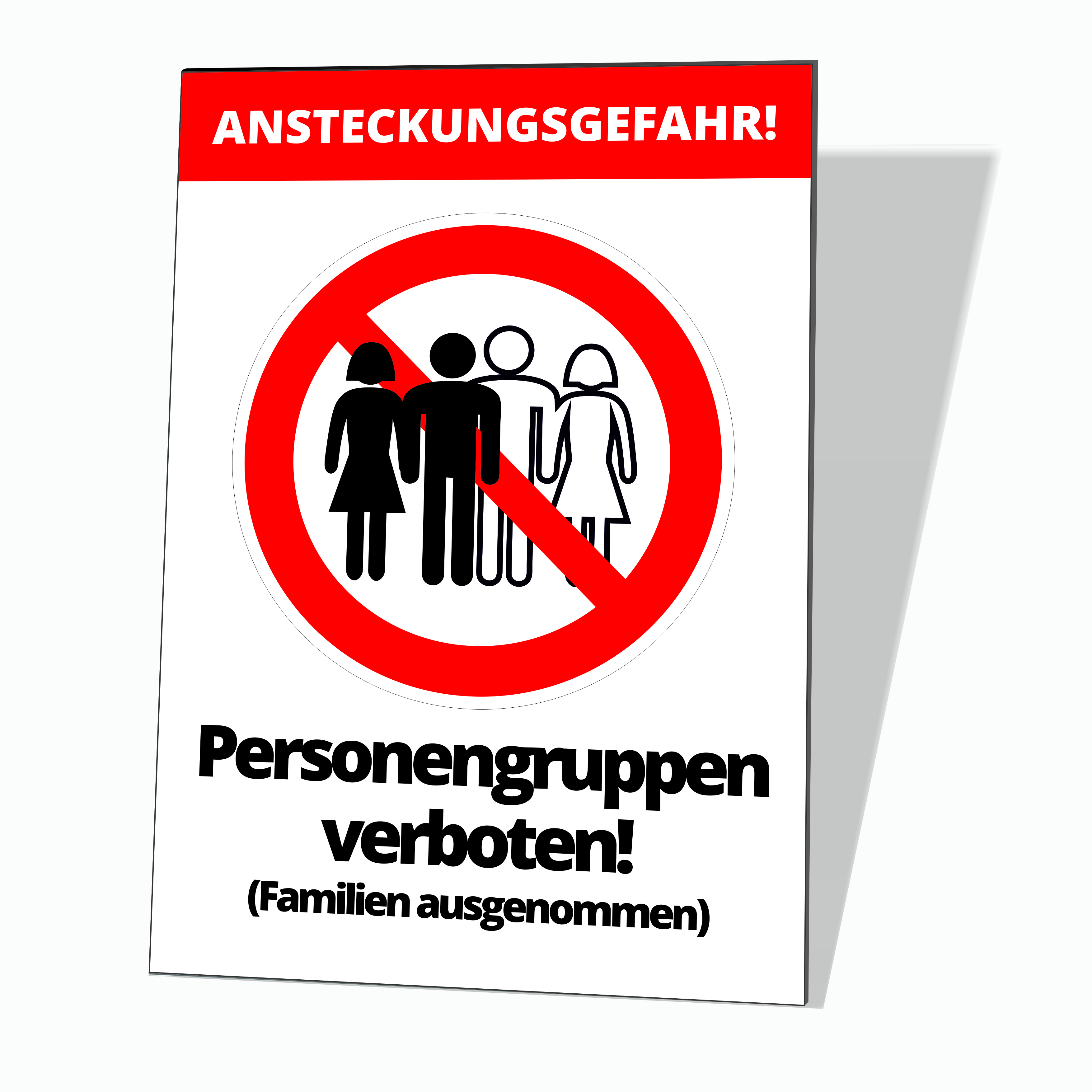 Foto of  Waarschuwingsbord “Groepen personen verboden” 