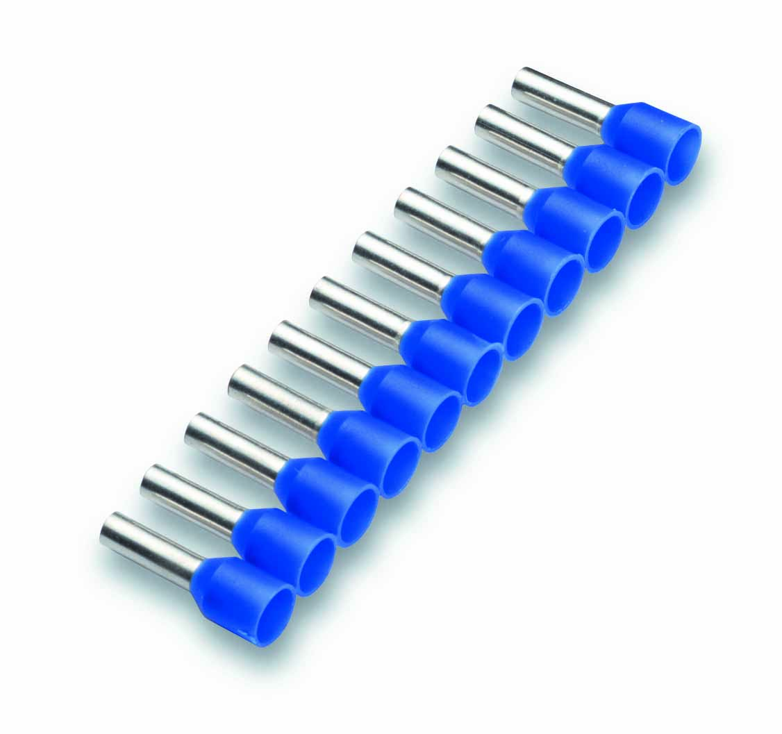 Foto of  GeÏsoleerde Adereindhulzen op Strip, 2,5mm², blauw 