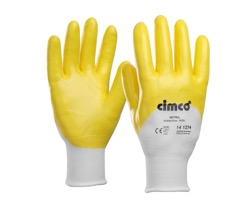  Werkhandschoenen Nitril, geel/wit, Maat 10/XL 